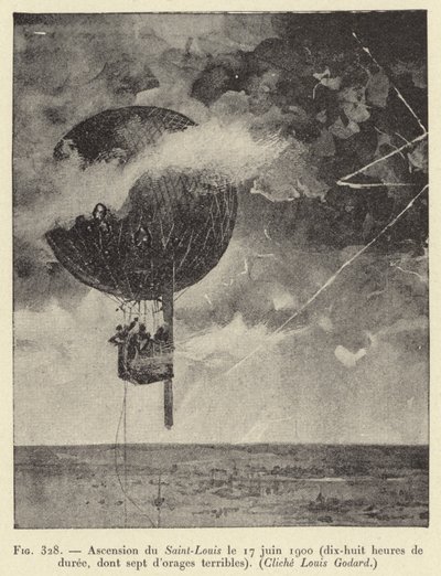 Ascensión de Saint-Louis el 17 de junio de 1900 (dieciocho horas de duración, de las cuales siete fueron de tormentas terribles) de French School