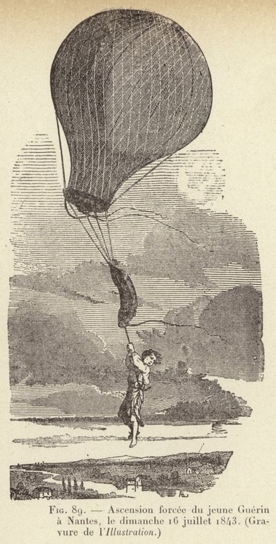 Ascensión forzada del joven Guerin en Nantes, el domingo 16 de julio de 1843 de French School