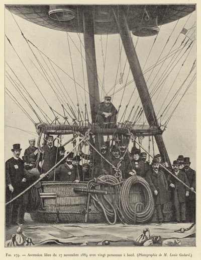 Ascensión libre del 17 de noviembre de 1889 con veinte personas a bordo de French School