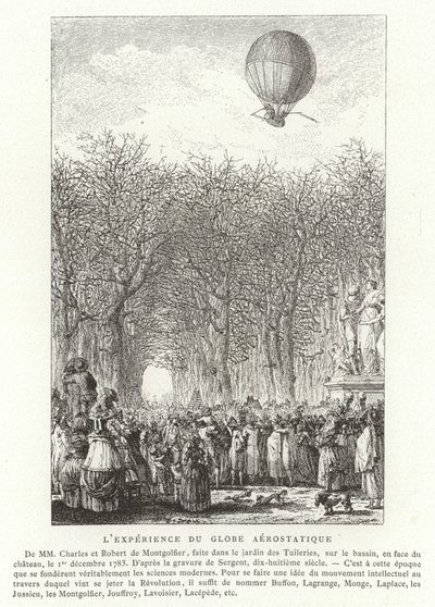 Ascenso del Globo Aerostático de los Hermanos Montgolfier, París, 1 de diciembre de 1783 de French School
