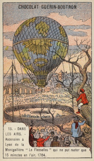 Ascenso del globo Le Flesselles, Lyon, Francia de French School