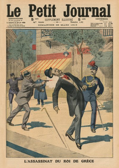 Asesinato de Jorge I, Rey de Grecia, ilustración de portada de 