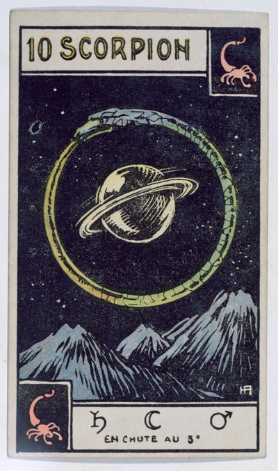Carta del tarot astrológico que representa a Escorpio de French School
