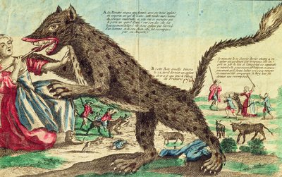 Ataques de la bestia de Gévaudan en 1764 de French School