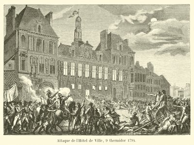 Ataque al Hôtel de Ville, 9 de termidor de 1794 de French School