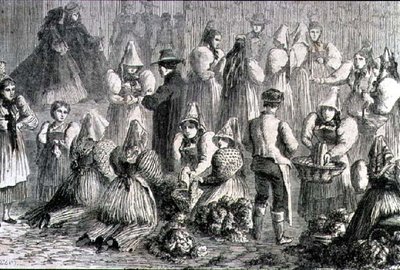 Mercado de Augsburgo en la década de 1860 de French School
