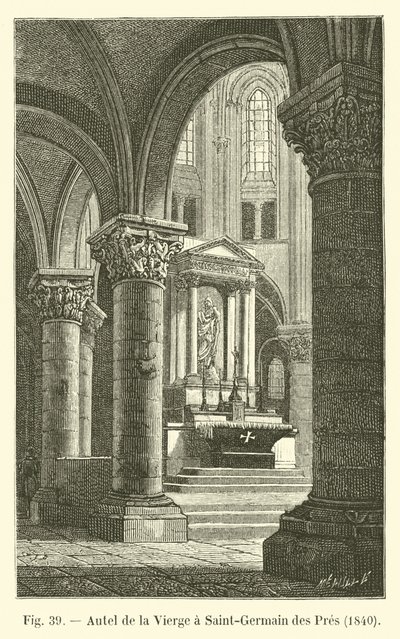 Altar de la Virgen en Saint-Germain des Prés, 1840 de French School