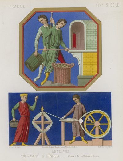 Panaderos y tejedores de las ventanas de la Catedral de Amiens de French School