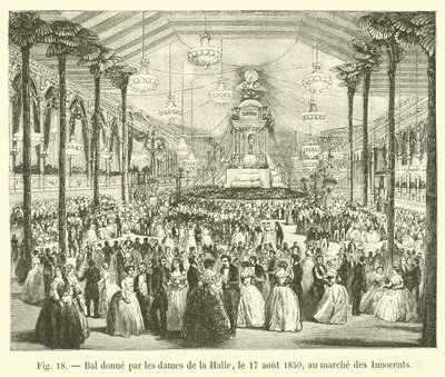 Baile dado por las damas de la Halle, el 17 de agosto de 1850, en el mercado de los Inocentes de French School