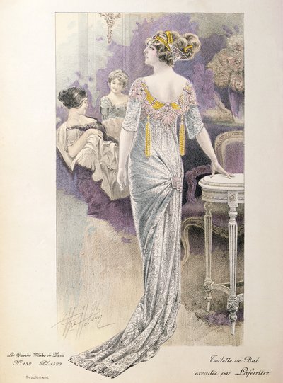 Vestido de baile, de Les Grandes Modes de Paris de French School