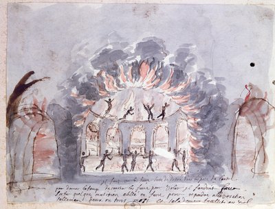 Escena de ballet, representando a las Furias, finales del siglo XVII de French School