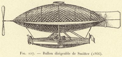 Globo dirigible de Smitter (1866) de French School