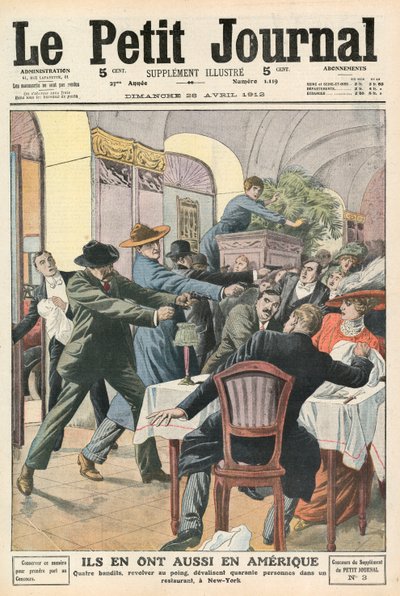 Bandidos en un restaurante en Nueva York de French School