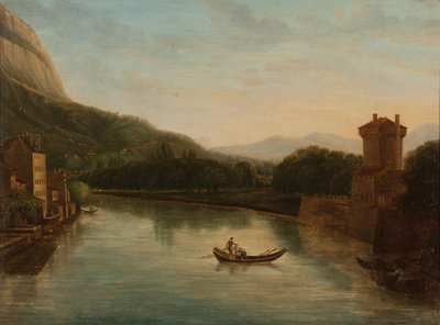 Orillas del Isère en Grenoble (Óleo sobre lienzo) de French School