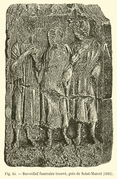 Bajorrelieve funerario encontrado cerca de Saint-Marcel, 1882 de French School