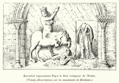 Bajorrelieve representando a Pepin el Breve vencedor de Waifer (grabado) de French School
