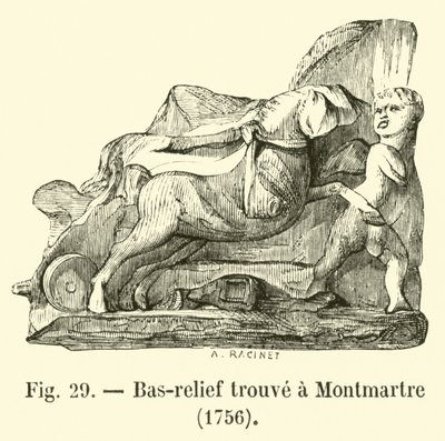 Bajorrelieve encontrado en Montmartre, 1756 de French School
