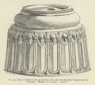 Base de columna en el gran palacio, Susa, después de los fragmentos traídos por Dieulafoy, Altura, aprox. 1 m 50 cm, Louvre de French School