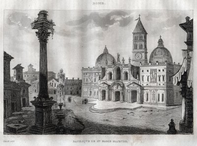 Basílica de Santa María la Mayor - Roma - Basílica de Santa María la Mayor (Basílica de Santa María la Mayor) Roma - Grabado de “Italia Pintoresca” - Pintura Histórica y Descriptiva de Italia” por M. de Norvins, Ch. Nodier 1834-1836. de French School
