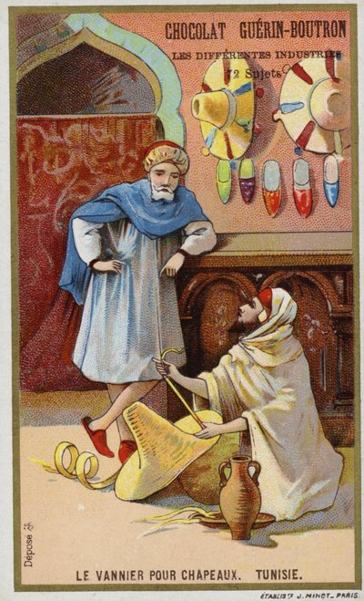Sombrerero de cestería, Túnez de French School