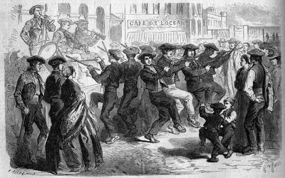 Costumbre vasca: la danza de los palos. País Vasco de French School