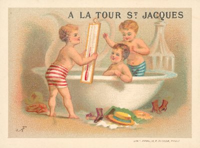 Hora del baño (cromolitografía) de French School
