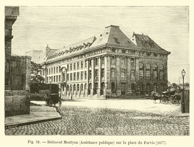 Edificio Montyon, Asistencia pública, en la plaza del Parvis, 1877 de French School