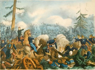 Batalla de Bapaume, 3 de enero de 1871, grabado por F. Wentzel, París de French School