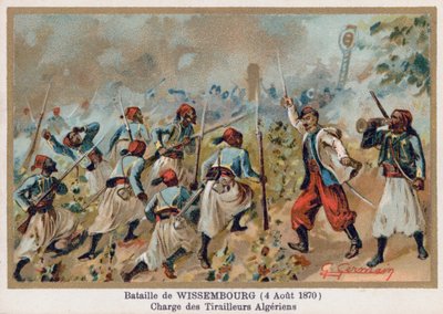 Batalla de Wissembourg, carga de los escaramuzadores argelinos de French School