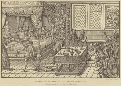 Dormitorio del Rey Enrique II de Francia, Palacio de Tournelles, París, siglo XVI de French School