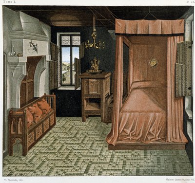 Dormitorio en el siglo XV de French School