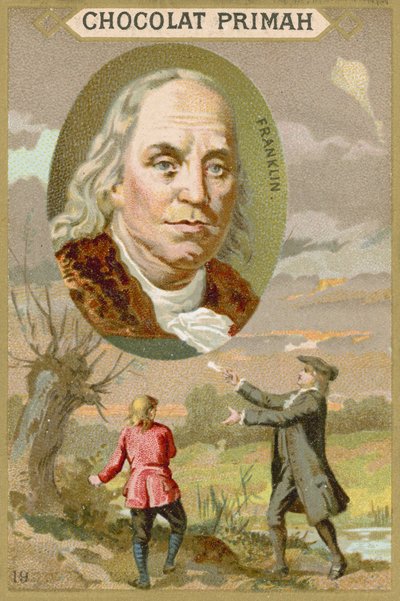 Benjamin Franklin, científico, inventor y político estadounidense de French School