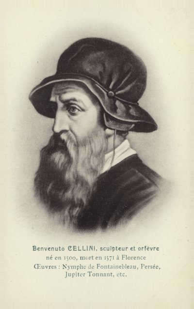 Benvenuto Cellini, escultor y orfebre italiano (litografía) de French School