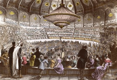 Berlioz dirige su concierto el 19 de enero de 1845 en el Cirque Olympique en París - Hector Berlioz (1803-1869), en la sala del Circo Olímpico de los Campos Elíseos en París de French School