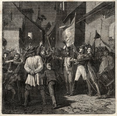 Conspiración de Berton 1822 - El General Jean Baptiste Breton (Jean-Baptiste) llamado Berton (1769-1822) estableció un gobierno provisional en Thouars en 1822 de French School