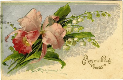 Los mejores deseos de lirio del valle y flores. de French School