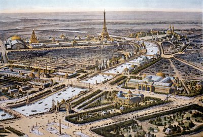 Exposición de París de 1900 a vista de pájaro (cromo) de French School