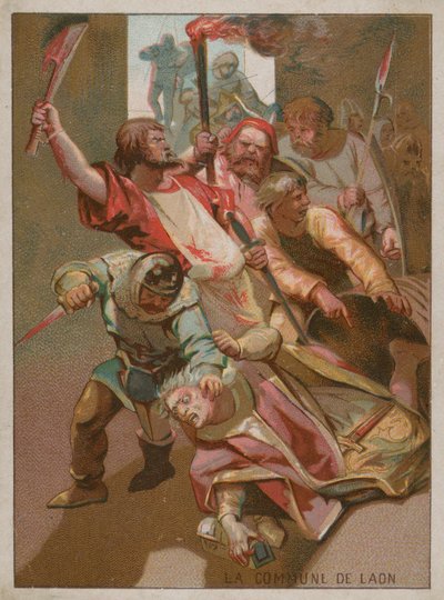 Obispo y partidarios asesinados en la Comuna de Laon en 1112 de French School