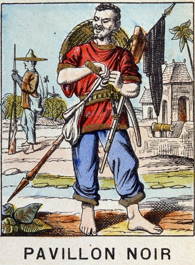 Pabellón Negro durante la Guerra de Tonkín (1883) - Imagen de Epinal, finales del siglo XIX de French School