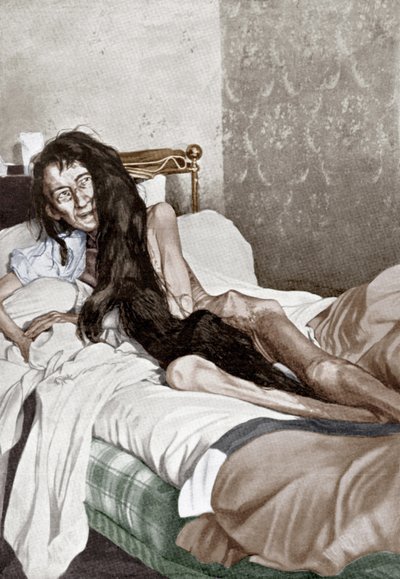 Blanche Monnier en el hospital, Poitiers, junio de 1901 (impresión) de French School