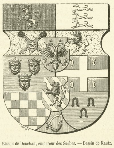 Blasón de Douchan, emperador de los Serbios de French School