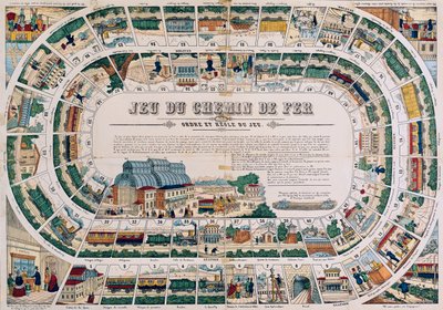 Tablero para un juego de trenes, 1850 de French School