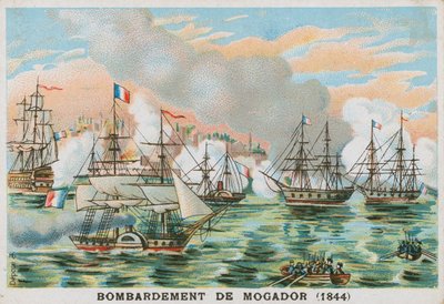 Bombardeo de Mogador, Marruecos, por los franceses, 1844 de French School