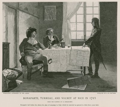 Bonaparte, Turreau y Volney en Niza en 1793 de French School