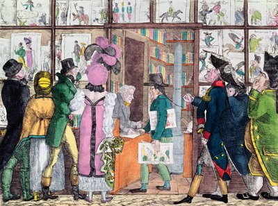 Vendedor de libros y grabados, principios del siglo XIX de French School
