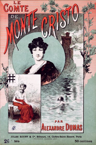 Portada del libro Le Comte de Monte Cristo de Alexandre Dumas Padre (1802-70) de French School