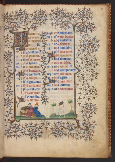 Libro de Horas, Add MS 32454 f.2r, Francia de French School