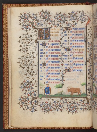 Libro de Horas, Add MS 32454 f.3v, Francia de French School