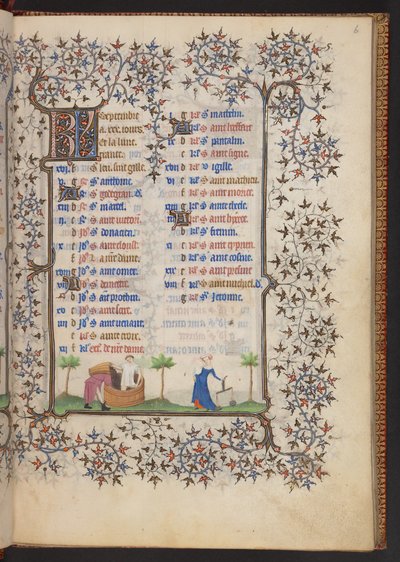 Libro de Horas, Add MS 32454 f.6r, Francia de French School