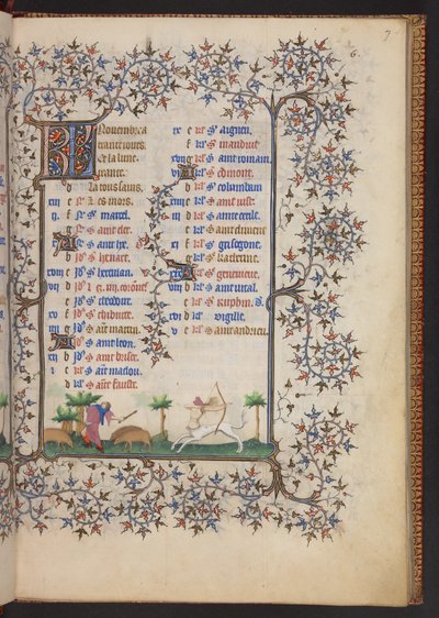 Libro de Horas, Add MS 32454 f.7r, Francia de French School